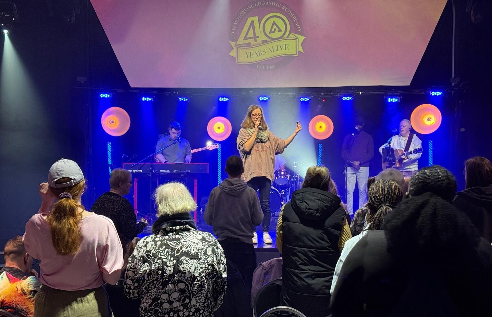 Alive Church worship service with congregation
